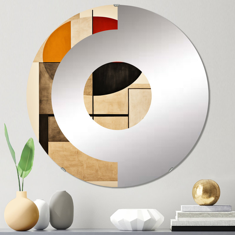 Ellensburg - Miroir mural demi-cercle, 23,6 po x 23,6 po