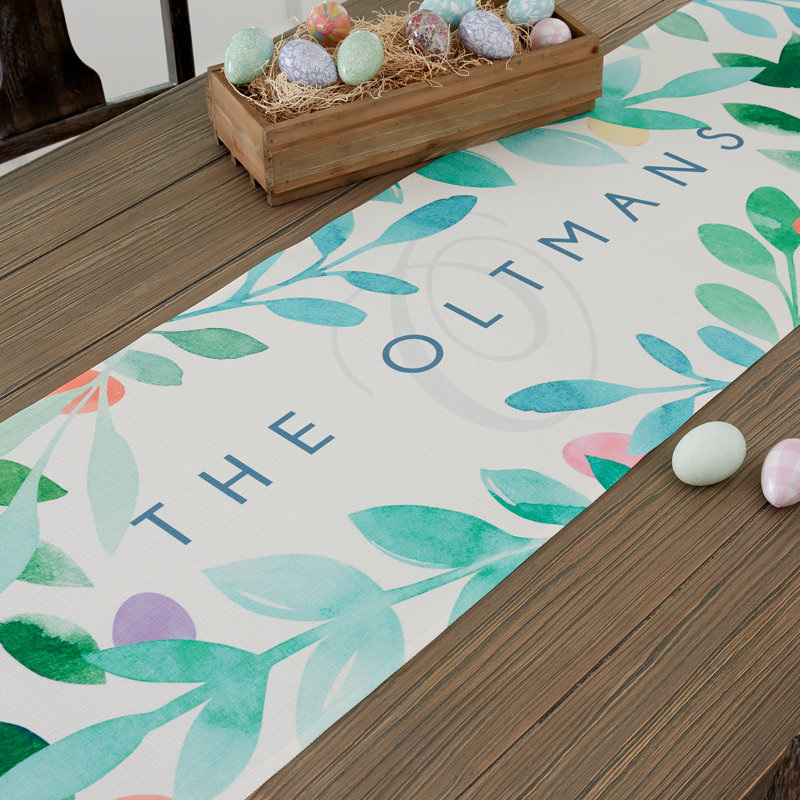 Floral Easter Table Runner, 120" x 16"
