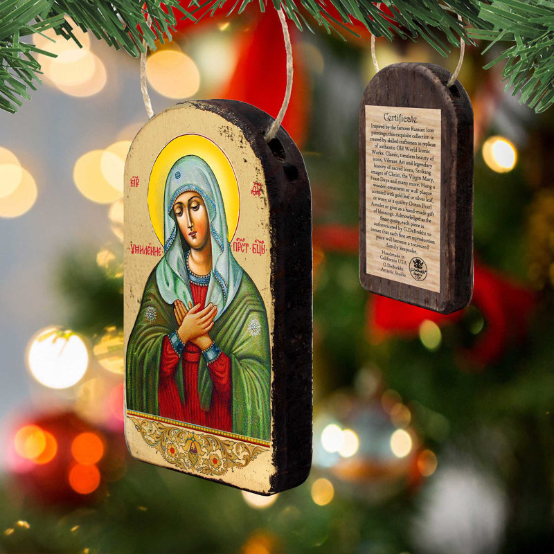 Inspirational Icon 5'' Handmade Wood Shatterproof Photo Ornament