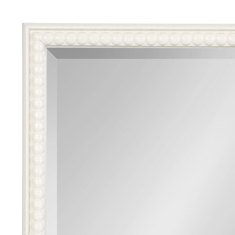 Chayanna Beaded Rectangle Bathroom Wall Mirror, Soft White, 30" x 20"