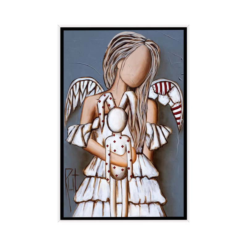 « Cosy » par rut art Creations-impression d’art graphique, H 26 po x l 18 po x 1,5 po, Toile blanche encadrée, Pas de tapis