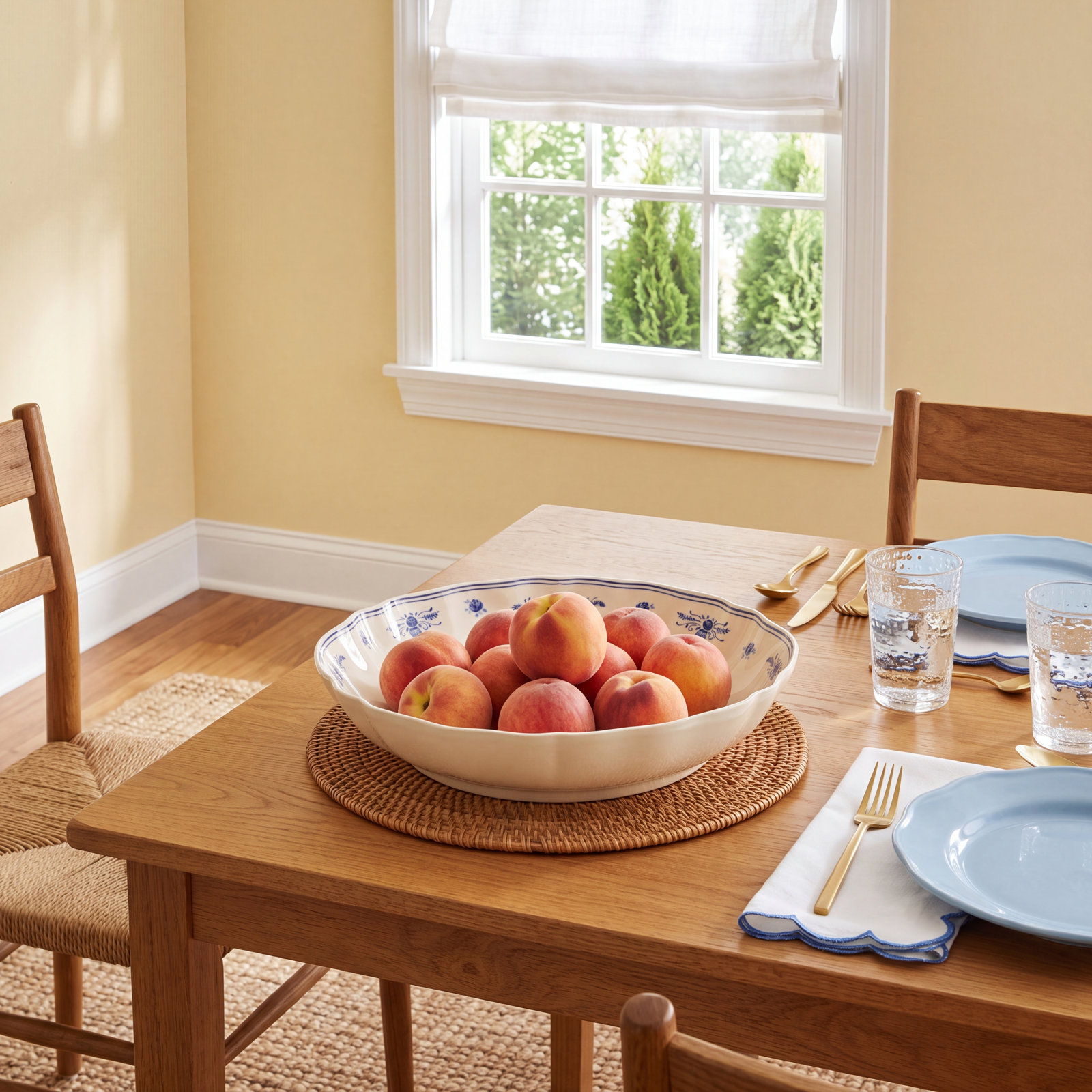 Vila Pasta Dish, Beige/Blue