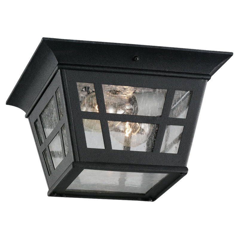 Plafonnier encastré d'extérieur 2 lumières Herrington, Incandescent, Verre biseauté transparent