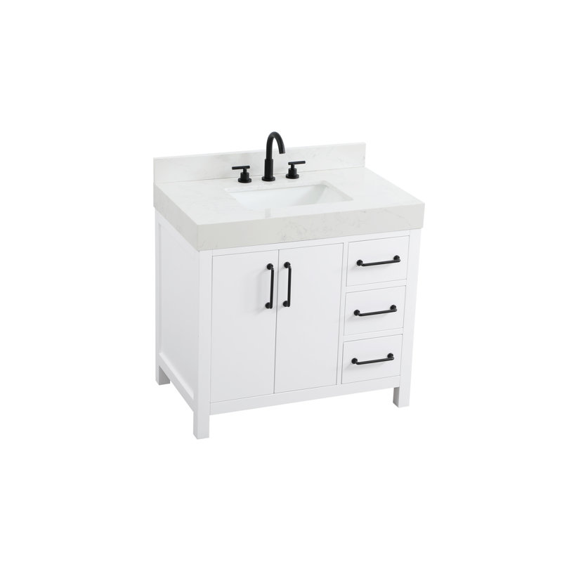Meuble-lavabo simple 36 po 36 VF60636-BS, Blanc