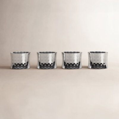 George Hammered Napkin Ring Set