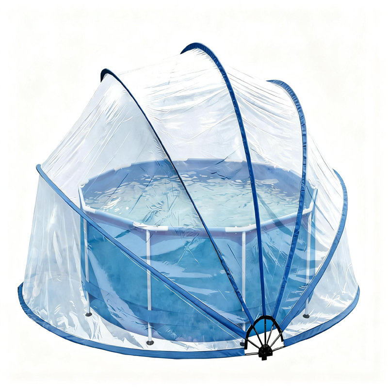 Couverture de piscine rétractable 16Ft pour piscines hors terre, clôture de piscine en PVC transparent
