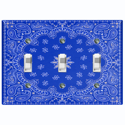 Patterned 3 - Gang Toggle Light Switch Standard Wall Plate