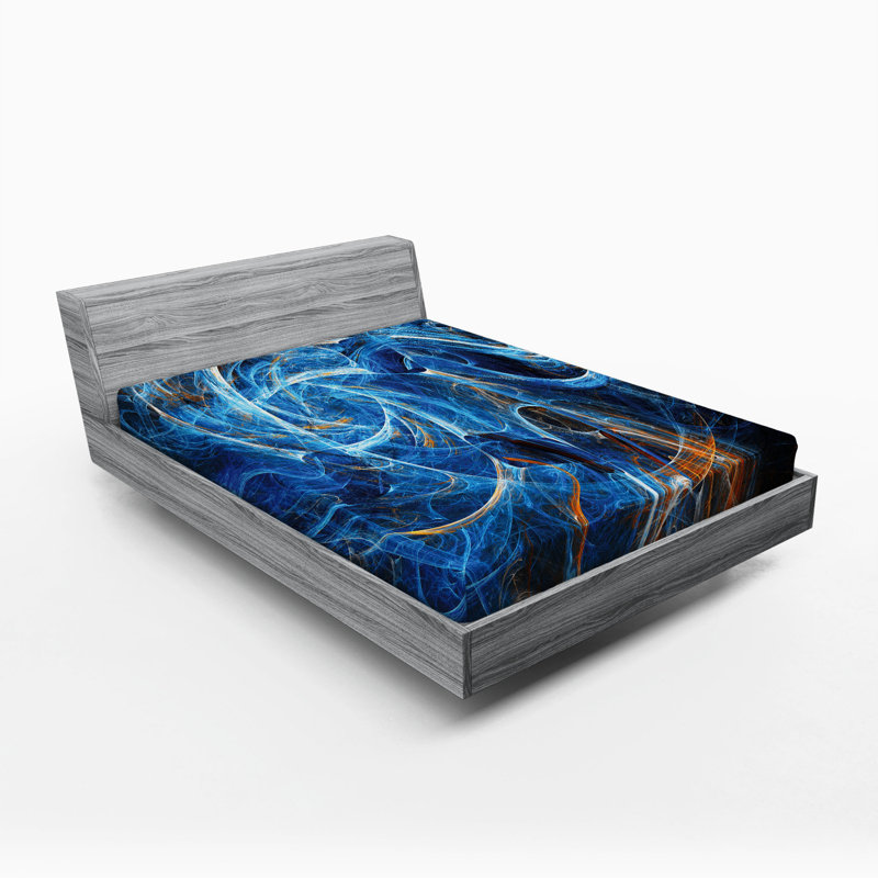 Microfiber Abstract Fitted Sheet, Full Fitted Sheet