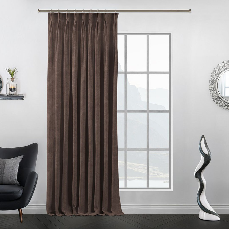 Room Darkening Single Curtain Panel, 190cm Width x 125cm Drop, Pink