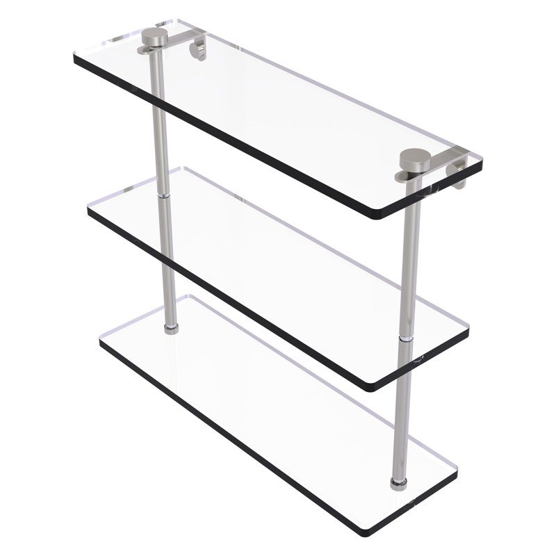 Étagère à niveaux 3 pièces Gober, Nickel satiné, 16 po