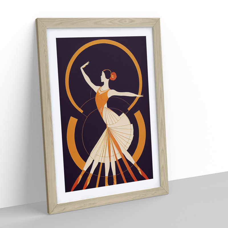 Ballerina - Single Picture Frame Print, 64cm H x 46cm W x 2cm D, Oak Framed