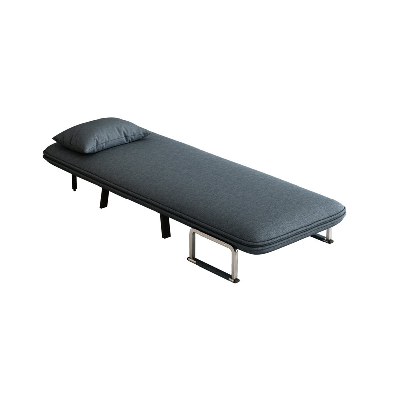 31,5? Fauteuil convertible, Velours bleu-gris