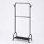 Support à vêtements en métal, support à vêtements roulant, support à vêtements à double suspension, organisateur de garde-robe autoportant avec tablettes