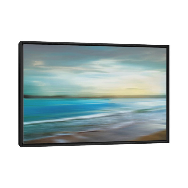 «Ocean Plains», reproduction d'art sur toile tendue, H 18 po x l 26 po x P 1,5 po, Pas de tapis, Toile avec cadre noir