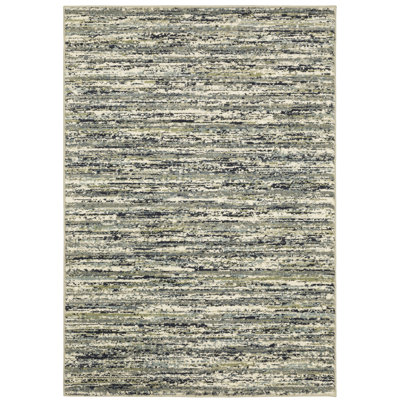 Tapis d'intérieur rayé bleu / vert Sloane