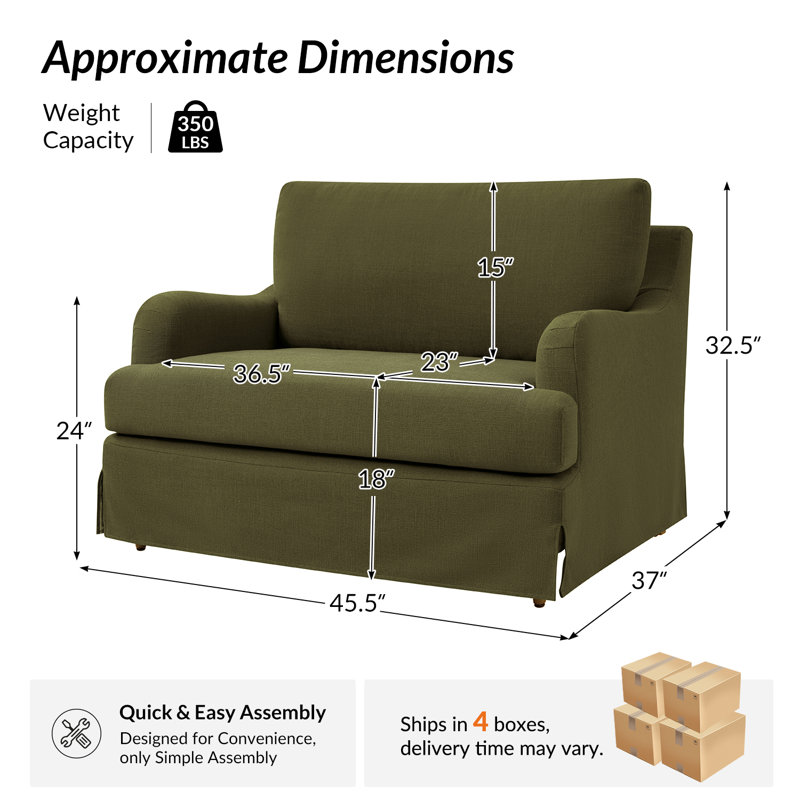 Chaise parsons surdimensionnée avec accoudoirs uniques Terren, Mousse