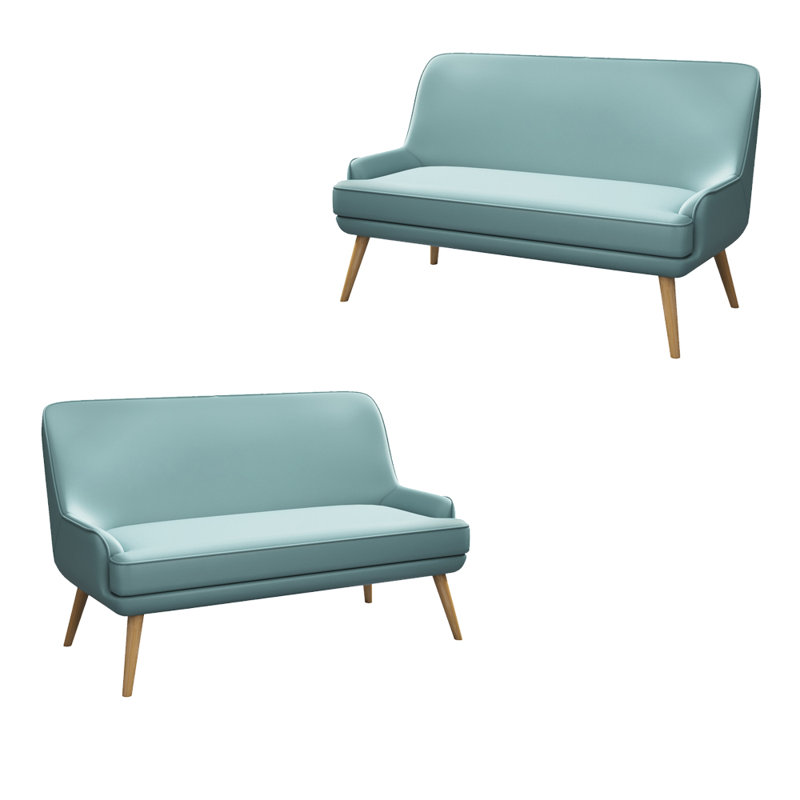 Banc rembourré en similicuir, Turquoise