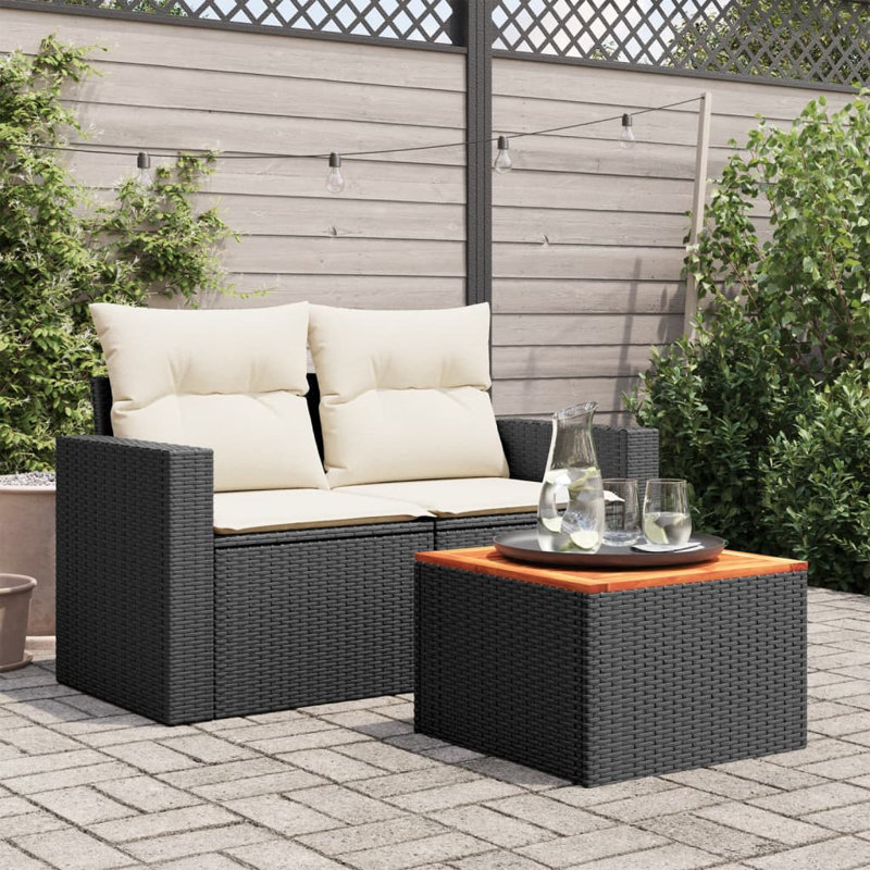 Octaviea Square Outdoor Coffee Table , 55cm cm W 55cm cm D, Black