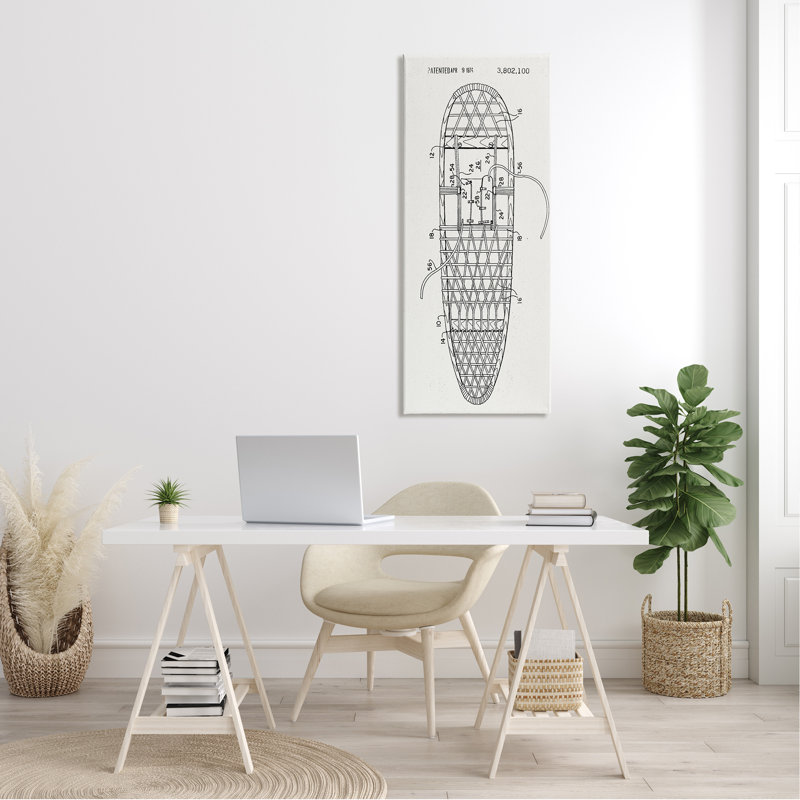 «Snowshoe Winter Winter Blueprint on Canvas», impression, H 48 po x l 20 po x P 1,5 po