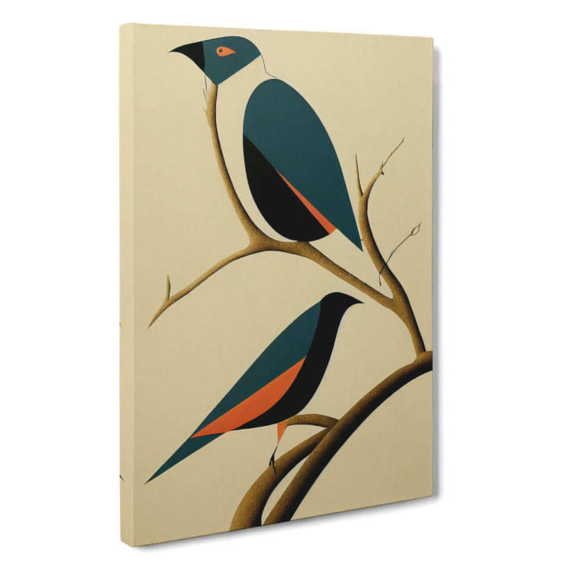 Art Deco Bird No.6 - Wrapped Canvas Print, 50cm H x 35cm W x 3cm D