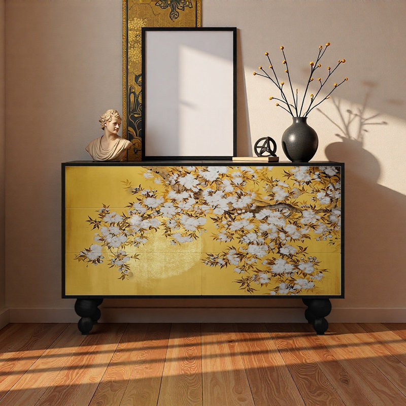 Armoire de luxe rétro avec tiroirs, Noir