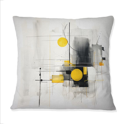 Coussin décoratif gris minimalisme jaune pureté de forme IV