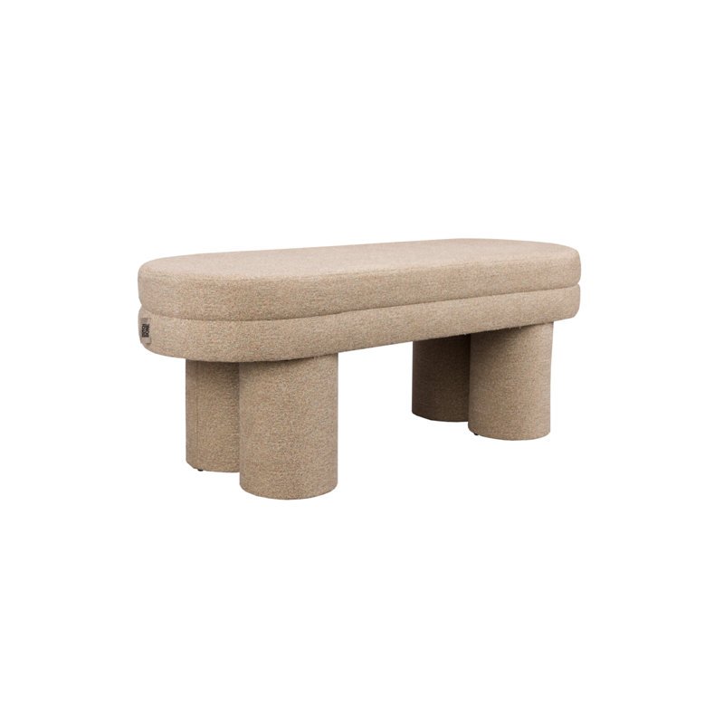 Banc rembourré en tissu, Beige