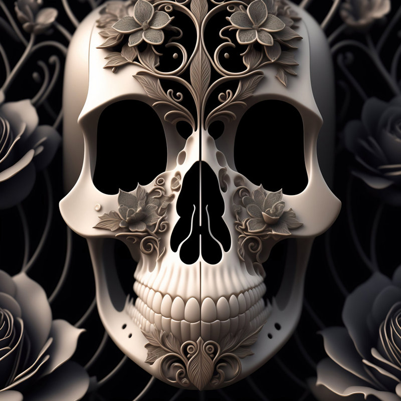 «Skull 14» par Stephen Chambers - Photographie sur toile tendue, H 30 po x l 30 po x P 1,5 po