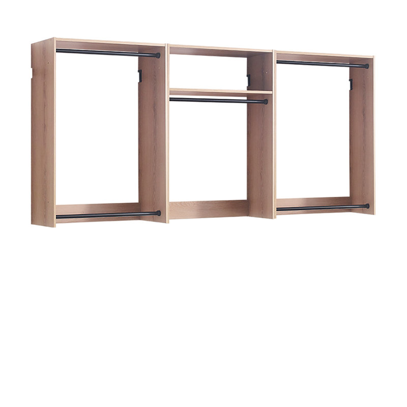 Devi Wall Mounted Wood Closet System, Wood