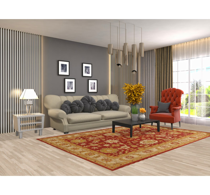 Tapis indien en laine All-Over Agra 6 x 9