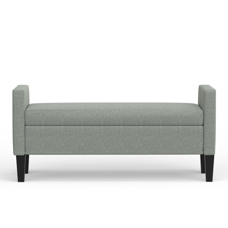 Banc de rangement à couvercle rabattable rembourré, Pierre, H 24 po x l 51,77 po x P 17,8 po