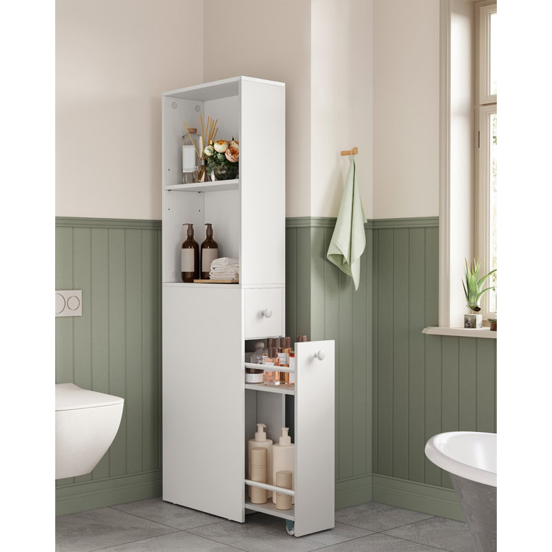 Freestanding Cabinet With Storage Drawers And Adjustable Shelf