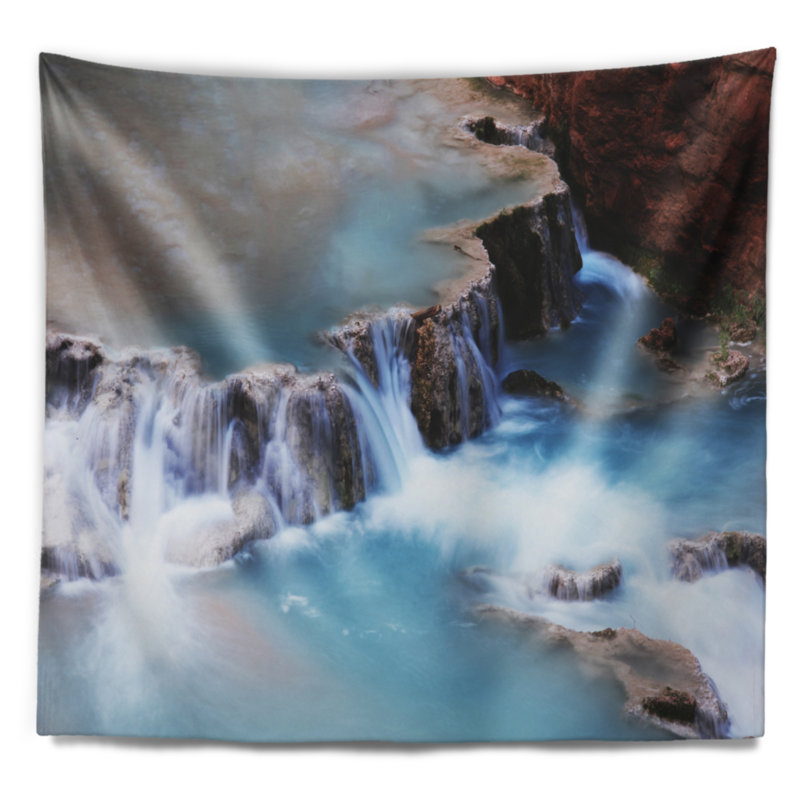 Tapisserie en cascade d’eau magnifique shore, H 32 po x l 39 po
