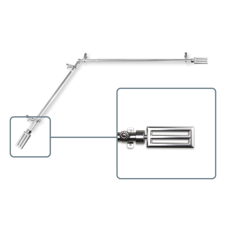 Tringle à rideaux simple kioneli, 48 po à 84 po, Nickel satiné
