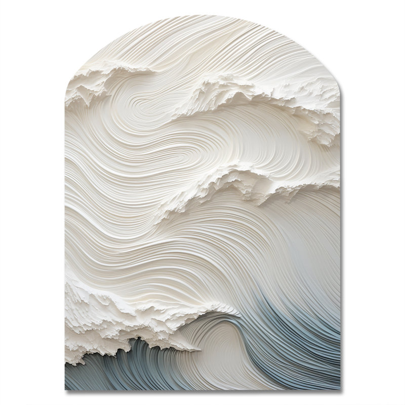 Prouty - Coastal Waves Arch Shape Irregular Metal Wall Decor, 34" H x 25" W