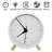 Alarm Clock With Backlight, 4.5 Inches Bedside Analogue Non-Ticking Silent Small Desk Clock With Arabic Numerals, Battery Operated Round Table Clock(White-S)