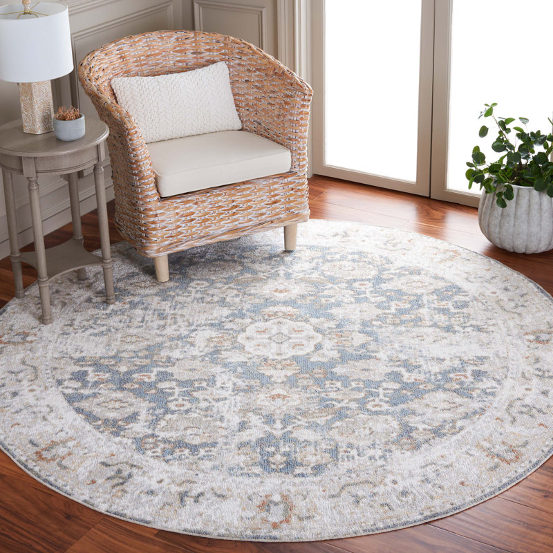 Holsworth Performance Machine Washable Oriental Rug, Round 6'7"
