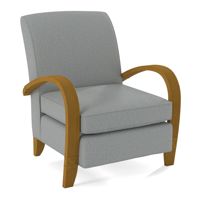 Vero Armchair, Light Blue Performance Fabric; 0851-55, Brass