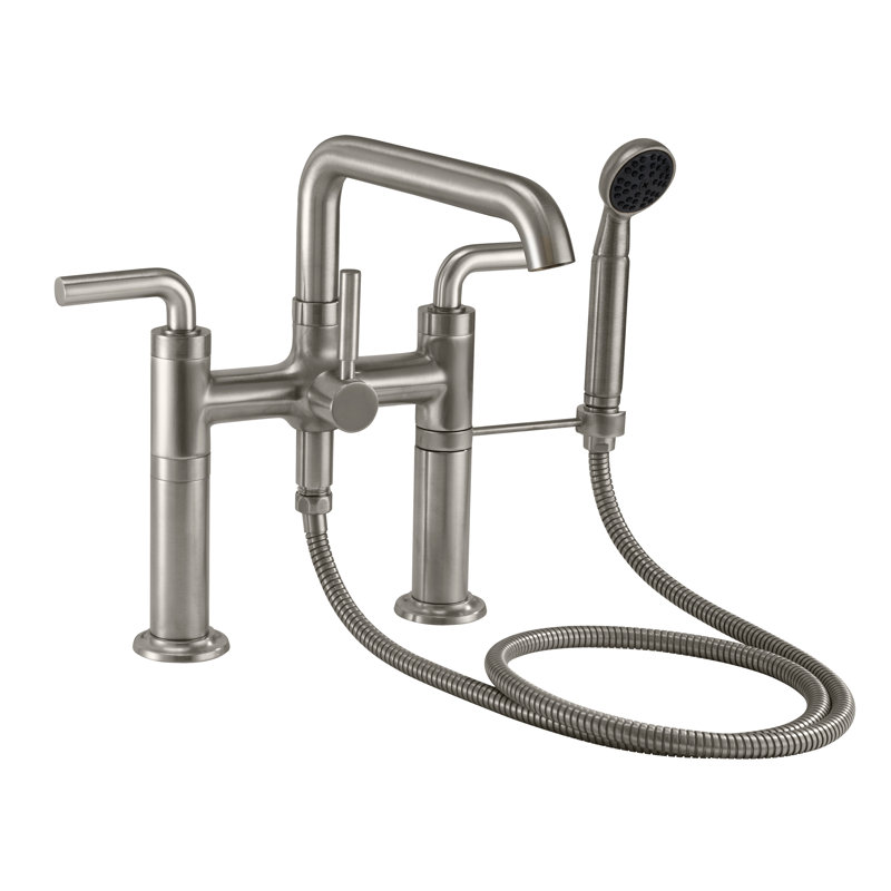 Descanso Tub Filler with Diverter, Lever Handle, Satin Nickel/Silver