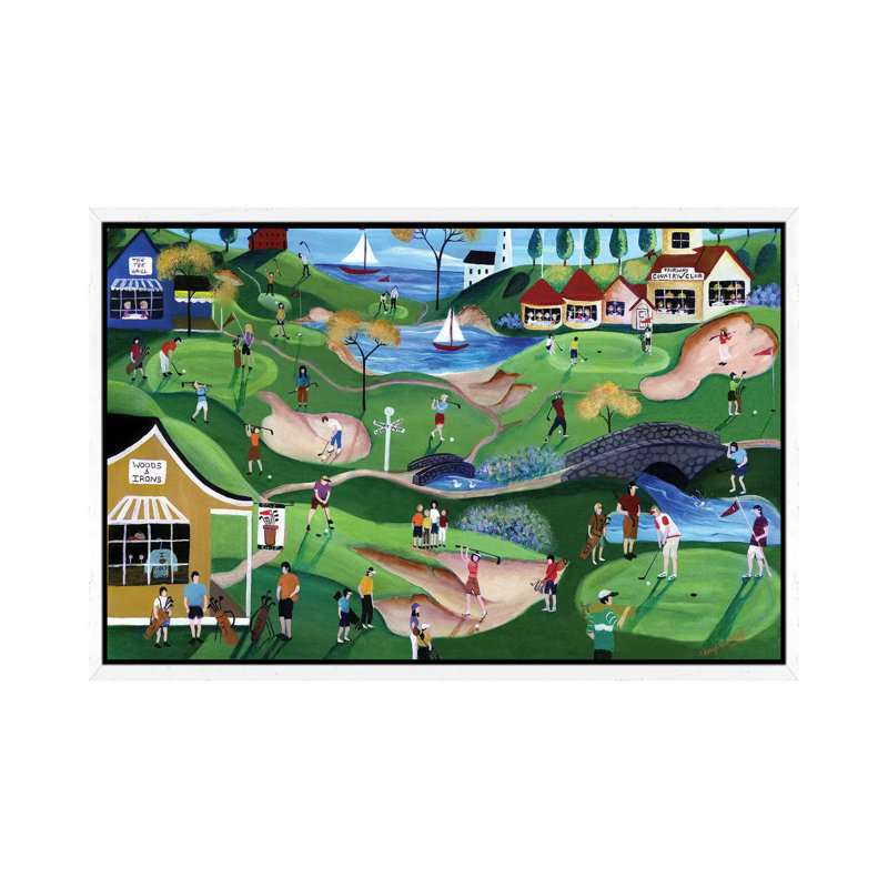 Fairway Golf Resort by Cheryl Bartley - Painting on Canvas, White Framed, 45.72cm H x 66.04cm W x 3.81cm D