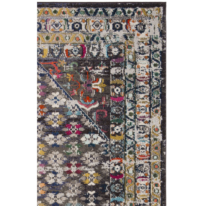 Tapis brun / gris Hertzler Southwestern, Rectangle 5 pi 1 po x 7 pi 7 po