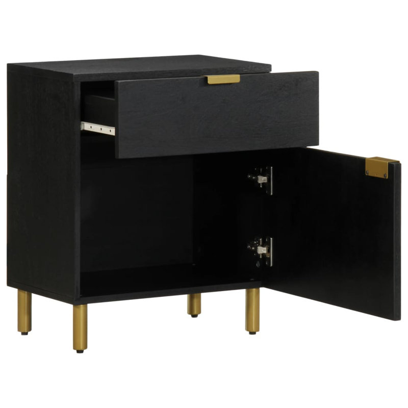 Ahlijah 50cm W Brass Bedside Table