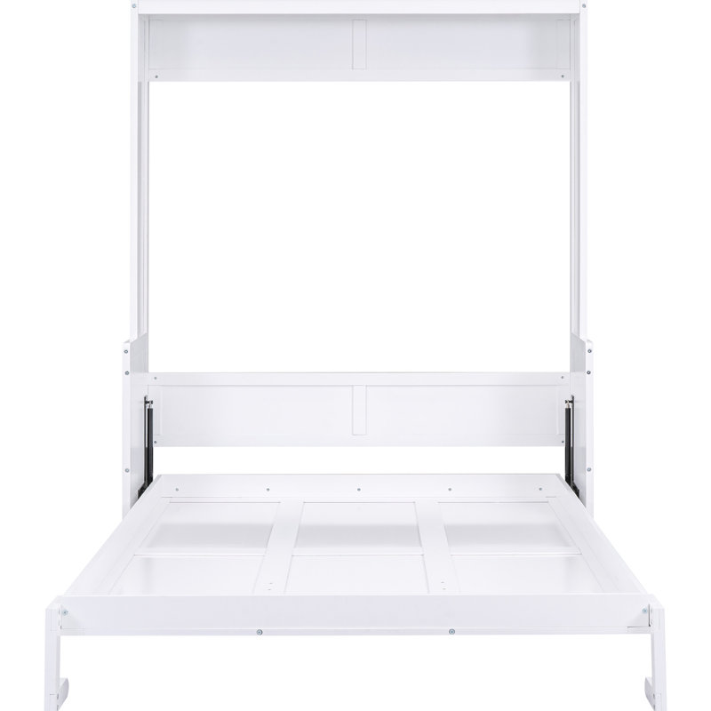 Grand lit avec tablettes pratiques, blanc
