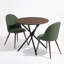 Ensemble de table de salle à manger 3 pièces avec 2 chaises rembourrées, 2 sièges-131275110-131275113