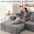 Boneless L-Shaped Modular Sectional Couch, Cloud U-Shaped Compression Sofa with Wide Armrest-1859085092