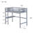 Twin High Loft Bed, Rubber Wood  Loft Bed With Safety Guardrail, Built-In Desk, Ladder-1098758267