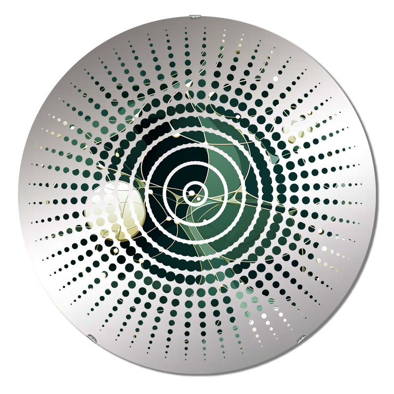 Eib - Miroir mural Sun Circles, 23,6 po x 23,6 po, Fouillis techno vert Popart