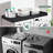 Washer Dryer Countertop With 2 Pack Storage Baskets, Wood Washer And Dryer Countertop With Non-Slip Pads/Edge Rails(Black Marble)