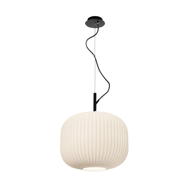 Grider 1 - Light Matte Black Drum Pendant