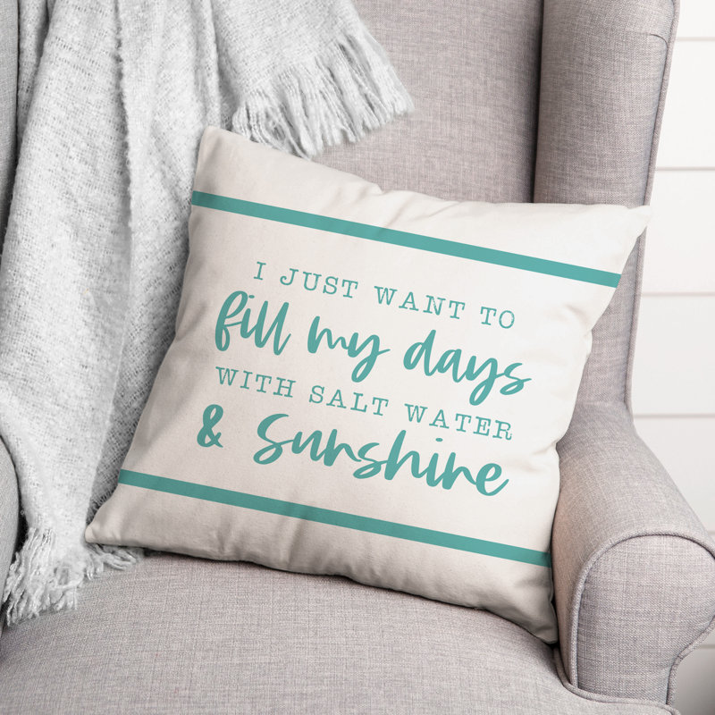  Housse et insert de coussin carré Salt Water and Sunshine, Bleu sarcelle